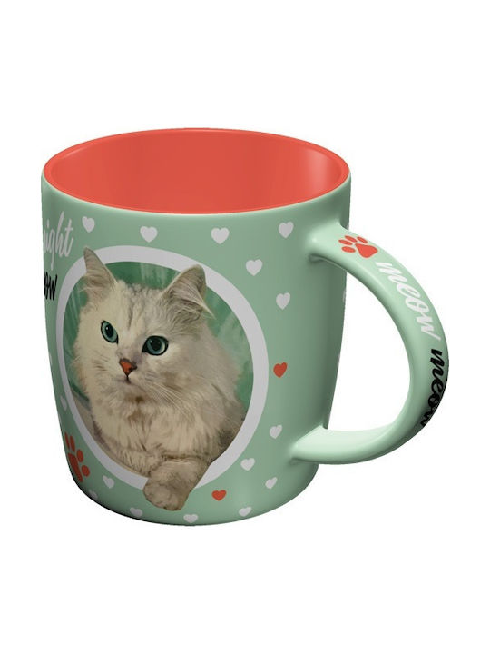 Nostalgic Art Animal Club Cat Lover Κούπα Κεραμική Πράσινη 350ml