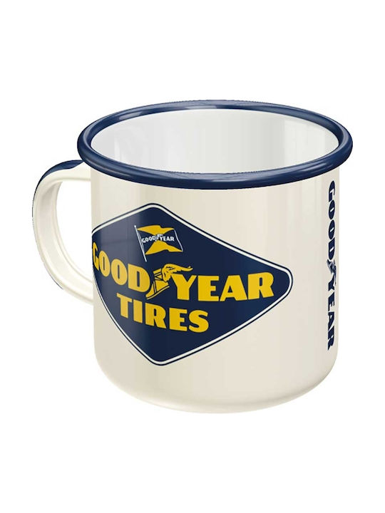 Nostalgic Art Goodyear Wärmewechsel Tasse Emaille Weiß 250ml 1Stück