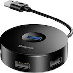 Baseus Round Box USB 3.0 Hub 4 Θυρών με σύνδεση USB-A CAHUB-U01)