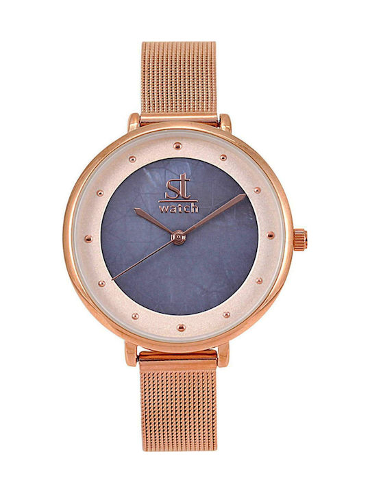 Season Time Liberty Watch with Pink Gold Metal Bracelet