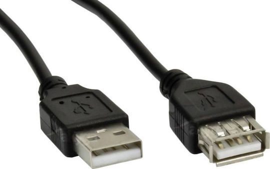 Akyga USB 2.0 Кабел USB-A мъжки - USB-A женски Черен 3м AK-USB-19