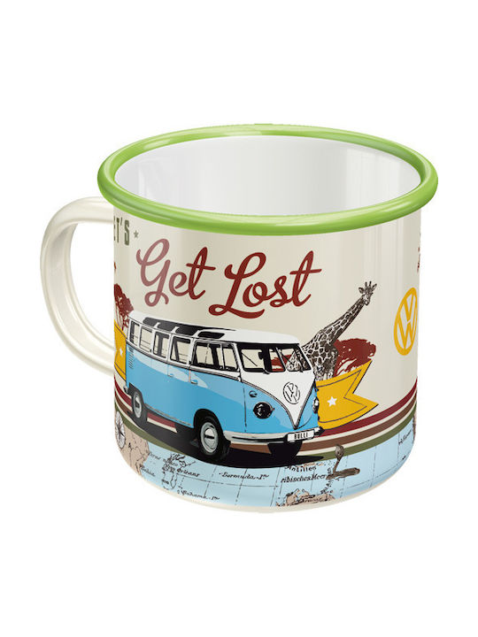 Nostalgic Art VW Bulli - Lets Get Lost Tasse Emaille Bunt 360ml 1Stück