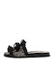 Gioseppo Leather Women's Flat Sandals in Black Color