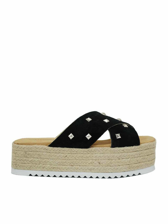Tahiti Γυναικεία Σανδάλια Flatforms Μαύρα