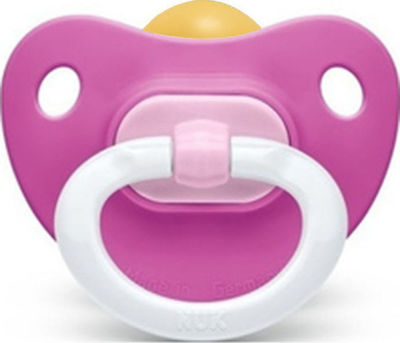 Nuk Orthodontic Rubber Pacifier for 0-6 months Classic Soft with Case Φούξια