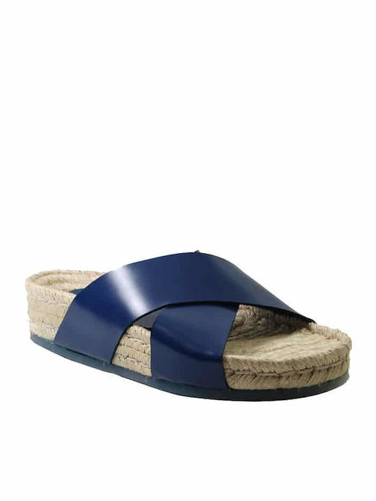 Jeffrey Campbell Seraje Δερμάτινα Ανατομικά Σανδάλια Navy Μπλε