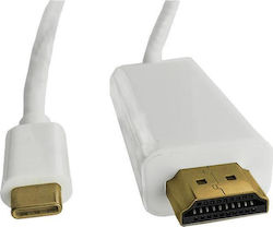 Qoltec 50414 HDMI 1.3 HDMI-Stecker - USB-C-Stecker 1m Weiß