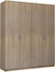 Λάττε Τετράφυλλη Ντουλάπα 182x60x220cm