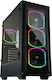 Enermax Starryfort SF30 Gaming Midi Tower Computer Case with Window Panel and RGB Lighting Black