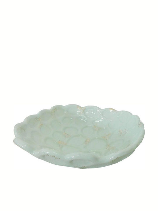 Marhome Round Ceramic Decorative Platter Turquoise 30x30x9cm
