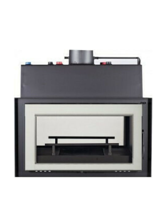Metlor PCH2 Vitrus Ενεργειακό Τζάκι Ξύλου Καλοριφέρ 20.4kW Διαμπερές με Ανοιγόμενη Πόρτα Ανοιχτού Δοχείου White