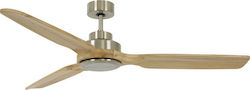 Lucci Air Shoalhaven NL Ανεμιστήρας Οροφής 143cm με Φως Brushed Chrome/Ashwood