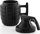 Χειροβομβίδα Ceramic Cup with Lid Black 280ml