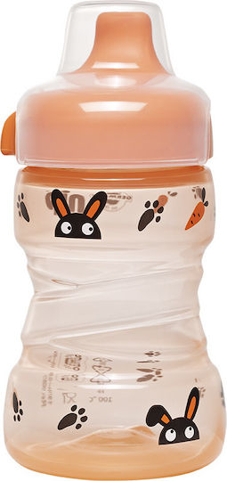 Nip Water Bottle for Learning Bunny Educational Sippy Cup Plastic Orange for 9m+m+ 260ml 753