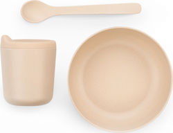 Ekobo Feeding Set made of Bamboo with Non-Slip Base Pink 3pcs for 3+ months