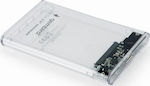 Gembird Hard Drive Case 2.5" SATA III with connection USB 3.0 in Transparent color