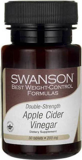Swanson Double Strength Apple Cider Vinegar 200mg Special Food Supplements 30 Tablets
