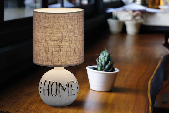 Trio Lighting Ceramică Lampă de masă pentru Soclu E14 cu Abajur Bej și Bază
