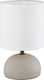 Trio Lighting Luci Ceramic Table Lamp for Socket E14 with White Shade and Gray Base