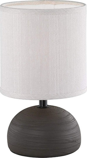 Trio Lighting Luci Κεραμικό Πορτατίφ για Ντουί E14 με Λευκό Καπέλο και Καφέ Βάση