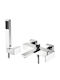 Pyramis Streto Plus Mixing Bathtub Shower Faucet Complete Set Silver