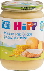 Hipp Baby Food Jar Sweet Corn with Mashed Potatoes and Turkey Gluten-Free for 4m+ 190gr