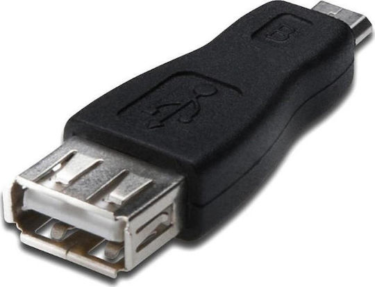 Akyga Конвертор micro USB мъжки към USB-A женски Черен 1бр AK-AD-08