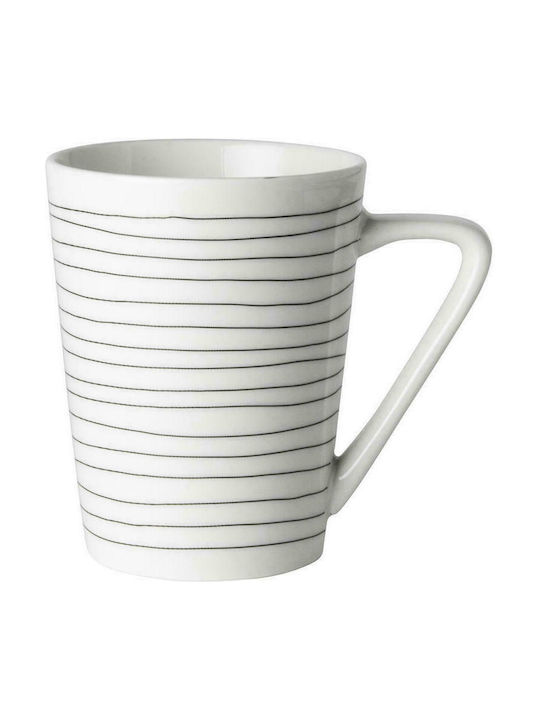 Dutch Rose White Stripes Tasse aus Porzellan Weiß 310ml 180368 1Stück