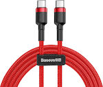 Baseus Cafule Braided USB 2.0 Cable USB-C male - USB-C male Κόκκινο 1m (CATKLF-G09)