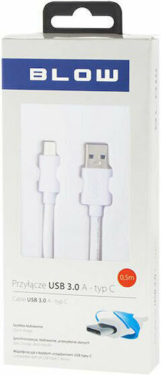 Blow USB 3.0 Kabel USB Typ-C männlich - USB-A Weiß 0,5m 66-120#