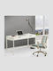 Desk Wooden White with Metal Legs 131.5x60x76cm