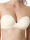 Luna Honeymoon Strapless Bra with Light Padding Underwire Ivory