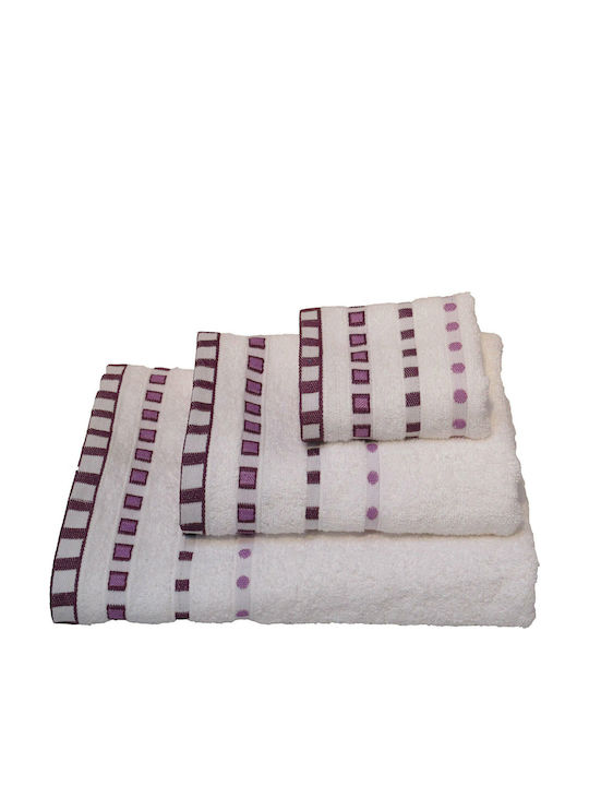 Le Blanc Bath Towel Πεννιέ Ζακάρ Πουά 70x140cm. White Weight 450gr/m²