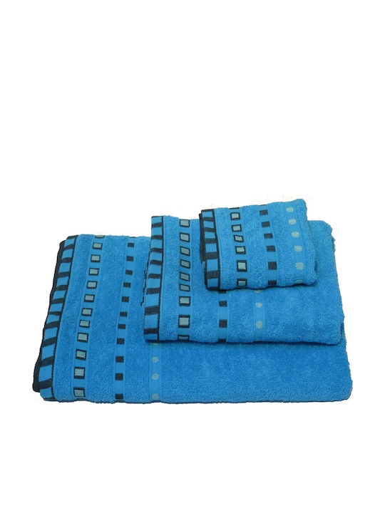 Le Blanc 3pc Bath Towel Set Πεννιέ Ζακάρ Πουά Turquoise Turquoise Weight 450gr/m²