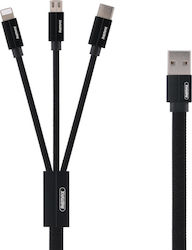 Remax Kerolla RC-094th Braided USB to Lightning / Type-C / micro USB 1m 2.4A Cable