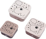 Done by Deer Contour Kids Set Lunch Plastic Box Beige