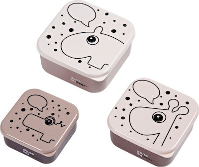 Done by Deer Contour Kids Set Lunch Plastic Box Beige