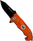 AlpinPro Pocket Knife Survival Orange with Blade made of Stainless Steel