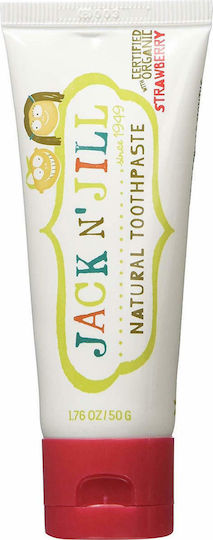 Jack n' Jill Baby Toothpaste for 6m+ with Strawberry Flavor Fluoride-Free 50gr
