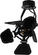 GloboStar Chicago Single Spot with Socket E27 in Black Color