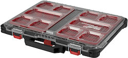 Milwaukee Packout Табакера с 10 Гнезда с Регулируеми Разделители и Сваляеми Кутии Milwaukee Packout Табакера с 10 Гнезда с Регулируеми Разделители и Сваляеми Кутии