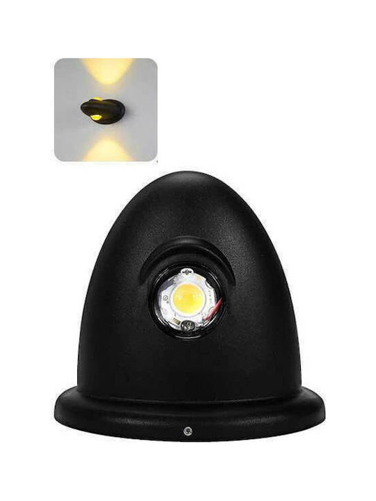 GloboStar Etanș Spot de Perete pentru Exterior IP65 cu Led Încorporat Negru