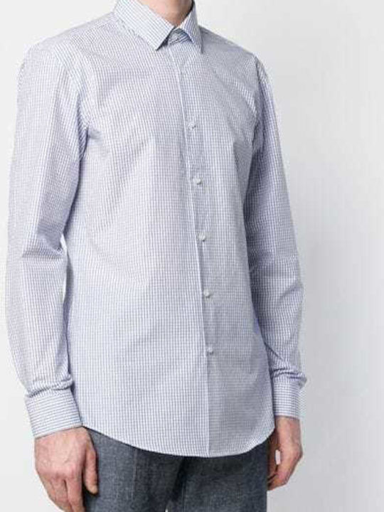 Hugo Boss Men's Shirt Long Sleeve Cotton Checked Light Blue 50404251-420