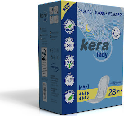 Kera Lady Maxi Γυναικείες Σερβιέτες Ακράτειας Αυξημένης Ροής 7.5 Σταγόνες 28τμχ