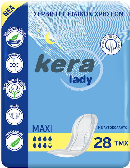 Kera Lady Maxi Women's Incontinence Pad Heavy Flow 7.5 Drops 28pcs