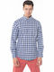 Gant Men's Shirt Long Sleeve Cotton Checked Blue