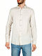 Anerkjendt Niko Men's Shirt Long Sleeve Linen Beige 9219007-5504