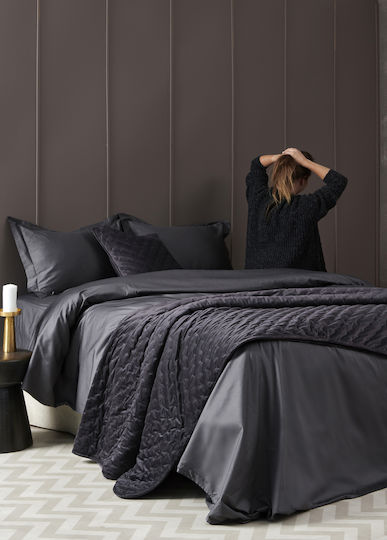Palamaiki Sheet Sets Queen 245x270cm. Luxe Sateen Coal 4pcs