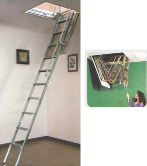 Profal PAT001 Iron Telescopic Ladder with 10 Stairs and Maximum Height 3m 2085