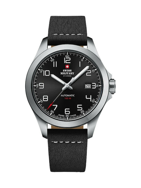 Swiss Military by Chrono Часовник Автоматичен с Черно Кожено Каишка SMA34077.01